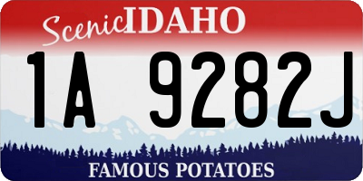 ID license plate 1A9282J