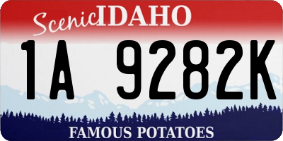 ID license plate 1A9282K