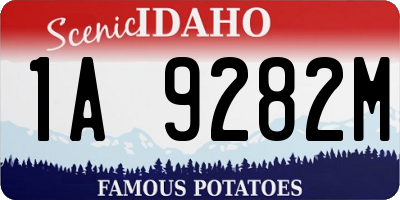 ID license plate 1A9282M