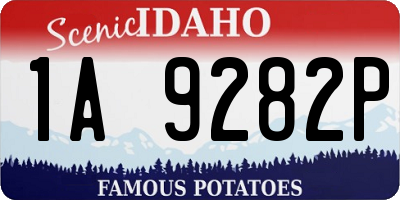ID license plate 1A9282P