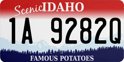 ID license plate 1A9282Q