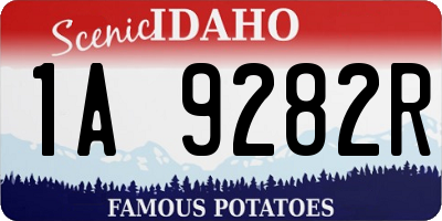 ID license plate 1A9282R