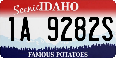 ID license plate 1A9282S