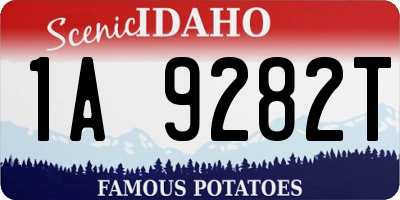 ID license plate 1A9282T
