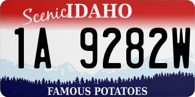 ID license plate 1A9282W