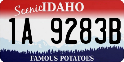 ID license plate 1A9283B