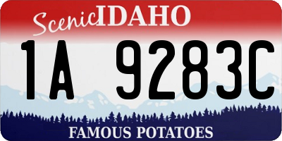 ID license plate 1A9283C