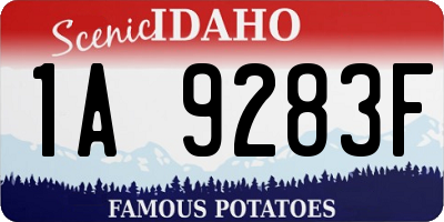 ID license plate 1A9283F