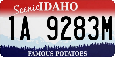 ID license plate 1A9283M