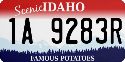 ID license plate 1A9283R