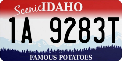 ID license plate 1A9283T
