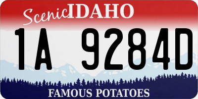 ID license plate 1A9284D