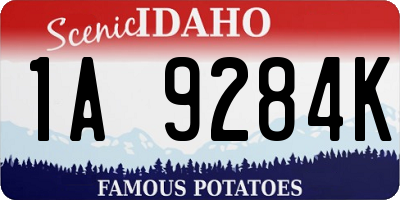 ID license plate 1A9284K