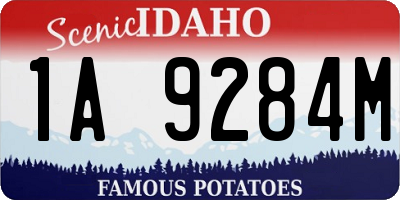 ID license plate 1A9284M