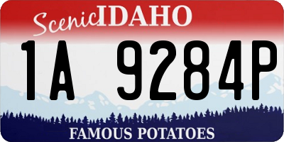ID license plate 1A9284P