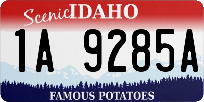 ID license plate 1A9285A