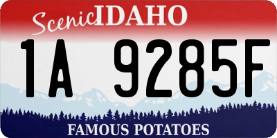 ID license plate 1A9285F