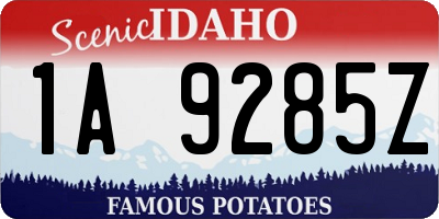 ID license plate 1A9285Z