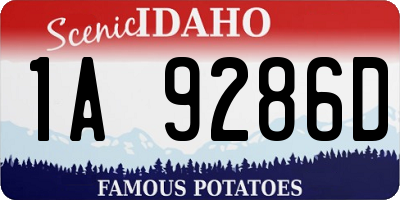 ID license plate 1A9286D