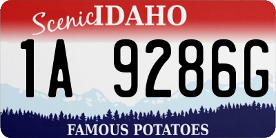 ID license plate 1A9286G
