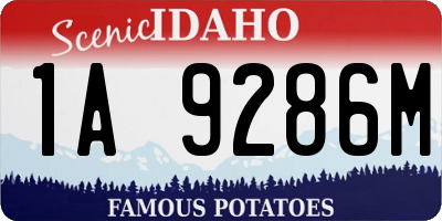 ID license plate 1A9286M