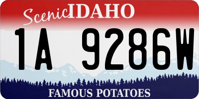 ID license plate 1A9286W