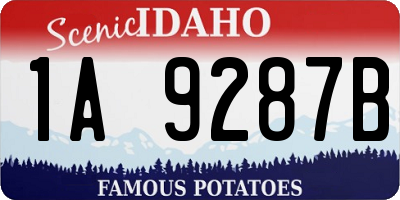 ID license plate 1A9287B