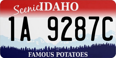 ID license plate 1A9287C