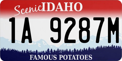 ID license plate 1A9287M