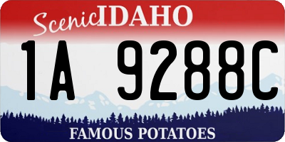 ID license plate 1A9288C