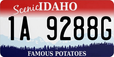 ID license plate 1A9288G