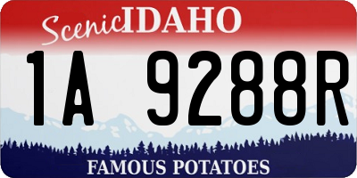 ID license plate 1A9288R