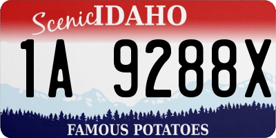 ID license plate 1A9288X