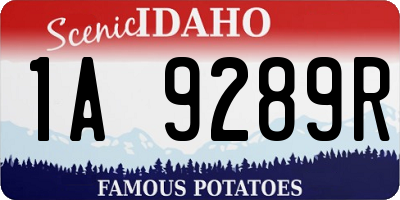 ID license plate 1A9289R