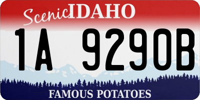 ID license plate 1A9290B