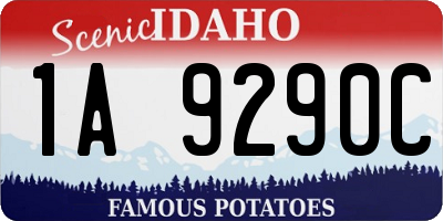 ID license plate 1A9290C