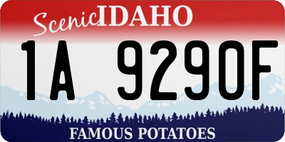 ID license plate 1A9290F