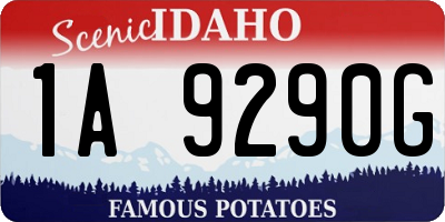 ID license plate 1A9290G