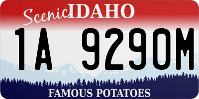 ID license plate 1A9290M