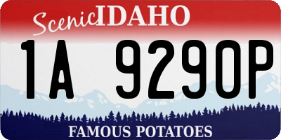 ID license plate 1A9290P