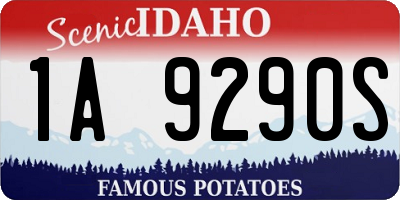 ID license plate 1A9290S