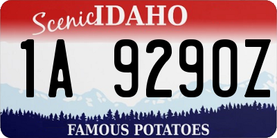 ID license plate 1A9290Z
