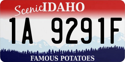 ID license plate 1A9291F