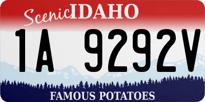 ID license plate 1A9292V