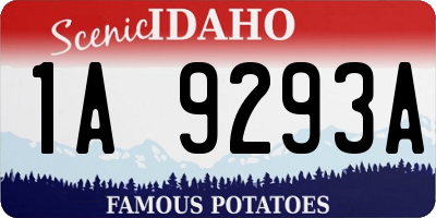 ID license plate 1A9293A