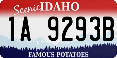 ID license plate 1A9293B