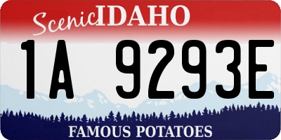 ID license plate 1A9293E