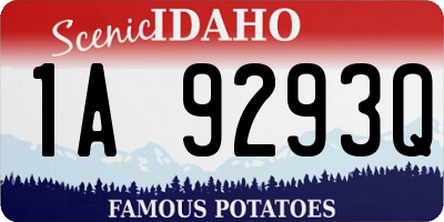 ID license plate 1A9293Q