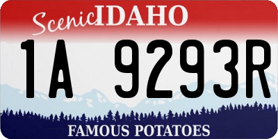 ID license plate 1A9293R
