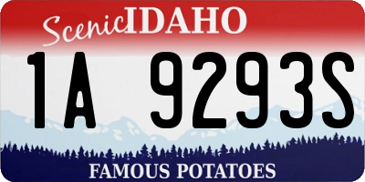 ID license plate 1A9293S